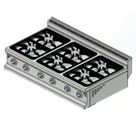 CSA Karacasan 900 Seri Set Üstü 120 cm 6 Gözlü Tüplü Ocak