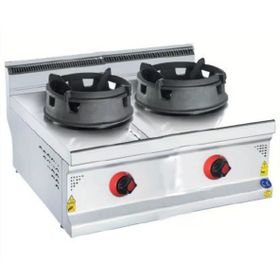 CSA Karacasan 900 Seri Set Üstü 80 cm 2 Gözlü Tüplü Wok Ocak