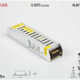 CT 2576 Cata 10 A Slim Model Fansız Şerit Led Trafosu 120 W