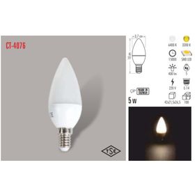 CT-4076 5W/2700K E14 LEDLİ BUJİ AMPUL (GÜNIŞIĞI) CATA