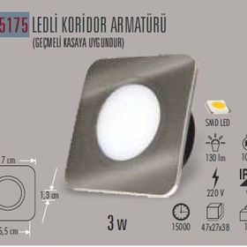 CT-5175 3W/3200K LEDLİ KORİDOR ARMATÜR (GÜNIŞIĞI)CATA