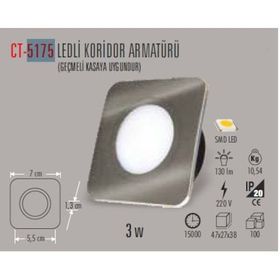 CT-5175 3W/3200K LEDLİ KORİDOR ARMATÜR (GÜNIŞIĞI)CATA