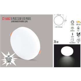 CT-5662 22W/6000K X-PLUS SLIM LED PANEL(BEYAZ) CATA