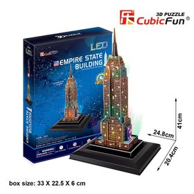Cubic Fun 3D Empire State Binası ABD Led Işıklı 38 Parça Puzzle