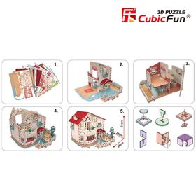 Cubic Fun 3D Holiday Bungalow Dollhouse 114 Parça Puzzle