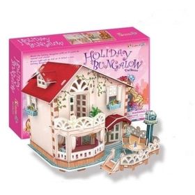 Cubic Fun 3D Holiday Bungalow Dollhouse 114 Parça Puzzle