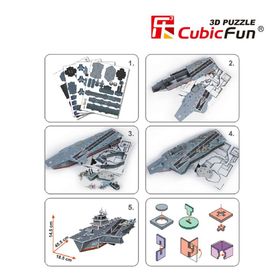 Cubic Fun Aircraft Carrier Charles De Gaulle 60 Parça Puzzle