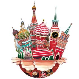 Cubic Fun Cityscape Moskova Şehir Kompozisyonu 68 Parça Puzzle