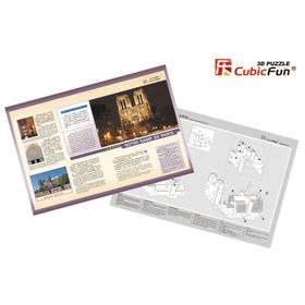 Cubic Fun Fransa Notre Dame Kilisesi 40 Parça Puzzle