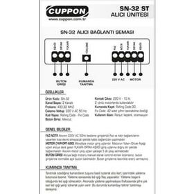Cuppon SN-32 Panjur Kepenk Alıcı Kart