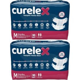Curelex Yetişkin Bel Bantlı Tekstil Yüzey Medium 2x30 Adet Hasta Bezi