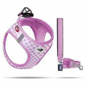 Curli Air-Mesh Pembe-Puantiye 3Xs Vest Göğüs Tasması