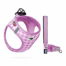Curli Vest Air-Mesh Pembe-Ekose 3 Xs Göğüs Tasması