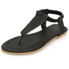 CuteFlats Siyah Tokalı Yazlık Parmak Arası Kadın Sandalet