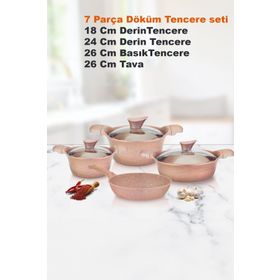 CVS 20028 7 Parça Döküm Granit Tencere Seti