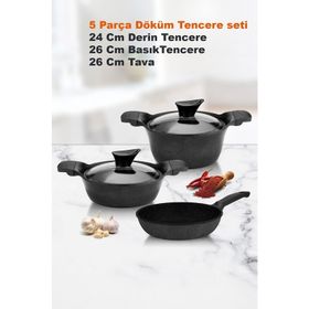 CVS 20030 5 Parça Döküm Granit Tencere Seti