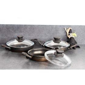 CVS DN-20000 Gri 6 Parça Kapaklı Granit Sahan Seti