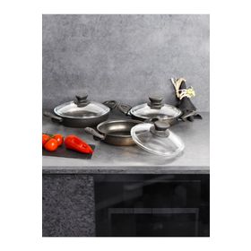 CVS DN-20000 Gri 6 Parça Kapaklı Granit Sahan Seti