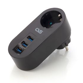 CVS DN 9204 3 USB Siyah Akım Korumalı Tekli Priz
