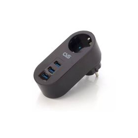 CVS DN 9204 3 USB Siyah Akım Korumalı Tekli Priz