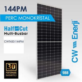CW Enerji 450WP 144 PM Half-Cut Multi Busbar Güneş Paneli