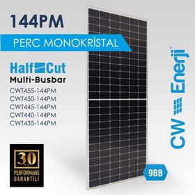 CW Enerji 450WP 144 PM Half-Cut Multi Busbar Güneş Paneli