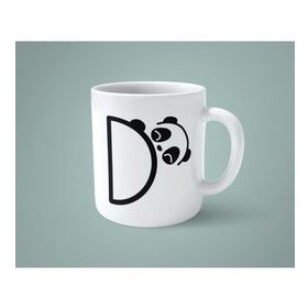 D Harfi Panda Alfabe Baskılı Kupa