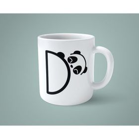 D Harfi Panda Alfabe Baskılı Kupa