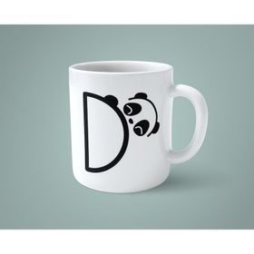D Harfi Panda Alfabe Baskılı Kupa