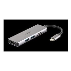 D-Link DUB-M530 Type-C 4K 5'i 1 Arada Gri Çoklayıcı Dönüştürücü