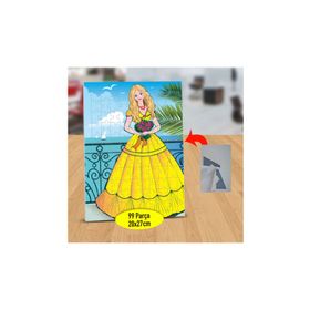 D27C Prenses Elbiseli Güzel Kız 99 Parça Puzzle Yapboz Tablo