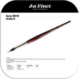 Da Vinci 5519 5 Kolinsky ve Kazan Sincap Kılı Yuvarlak İnce Uçlu Çizgi Fırçası