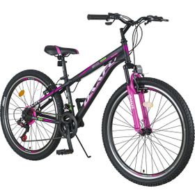 Daafu SXC100 26 Jant Vitesli V-Brek Tek Amortisörlü Siyah Pembe Beyaz Kız Dağ Bisikleti