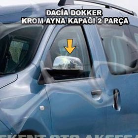 Dacia Dokker Paslanmaz Çelik Krom 2 Parça Ayna Kapağı