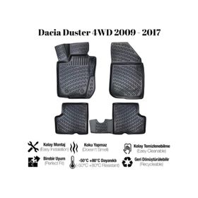 Dacia Duster 4WD 3D Havuzlu Araca Özel Paspas Takımı