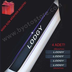 Dacıa Lodgy 4 Adet Karbon Kapı Eşiği Sticker