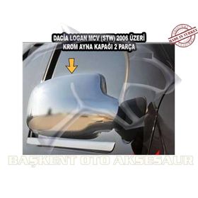 Dacia Logan Mcv 2006-2013 Krom 2 Parça Ayna Kapağı