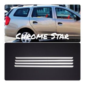 Dacia Logan MCV 2013 Üzeri Paslanmaz Çelik 4 Parça Krom Cam Çıtası