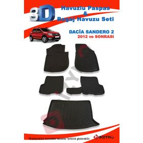 Dacia Sandero 2008 Sonrası 3d Bagaj Havuzu