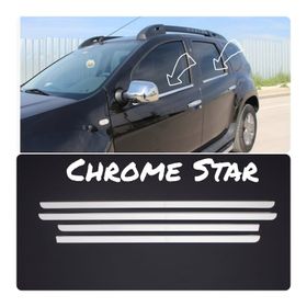 Dacia Sandero Tk 2007-2012 Paslanmaz Çelik 4 Parça Krom Cam Çıtası