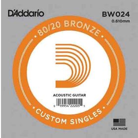 D'addario BW024 80/20 Bronze Wound 024 Sol Akustik Tek Tel