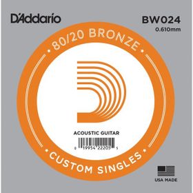 D'addario BW024 80/20 Bronze Wound 024 Sol Akustik Tek Tel