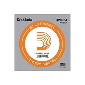 D'addario BW024 80/20 Bronze Wound 024 Sol Akustik Tek Tel