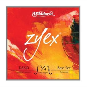 D'addario DZ610 3/4M Zyex 3/4 Scale Medıum Tensıon Kontrabas Tel Seti