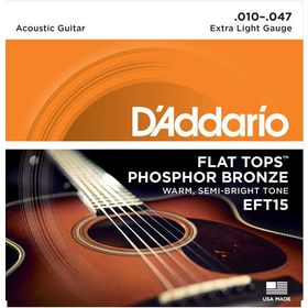 D'addario EFT15 Flat Extra Light 010 Zımparalı Akustik Tel Set