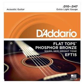 D'addario EFT15 Flat Extra Light 010 Zımparalı Akustik Tel Set