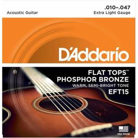 D'addario EFT15 Flat Extra Light 010 Zımparalı Akustik Tel Set