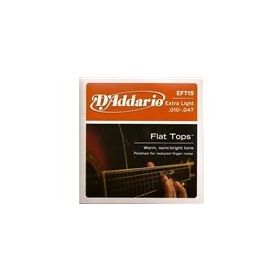 D'addario EFT15 Flat Extra Light 010 Zımparalı Akustik Tel Set