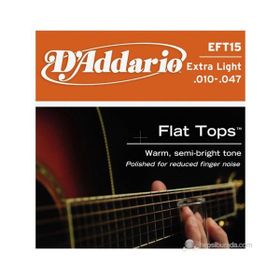 D'addario EFT15 Flat Extra Light 010 Zımparalı Akustik Tel Set