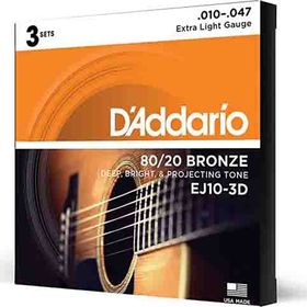 D'addario Ej10-3D 3'lu Paket Bronz Akustik Gitar Tel Seti